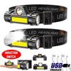 Перезаряжаемый налобный фонарь COB LED, сильный магнитный, мощный, супер яркий, водонепроницаемый, для рыбалки на открытом воздухе