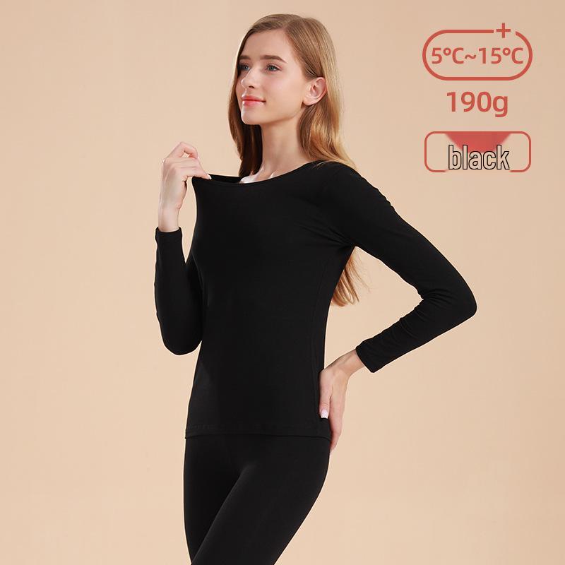 Унисекс Хлопковый Комплект Теплого Белья Облегающего Кроя с Круглым Вырезом - Большой Размер, Осень/Зима