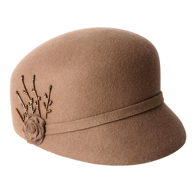 2022 New Women's Autumn/Winter Black Wool Beret - Trendy Korean Duckbill Cap, Face-Revealing, All-Match Style