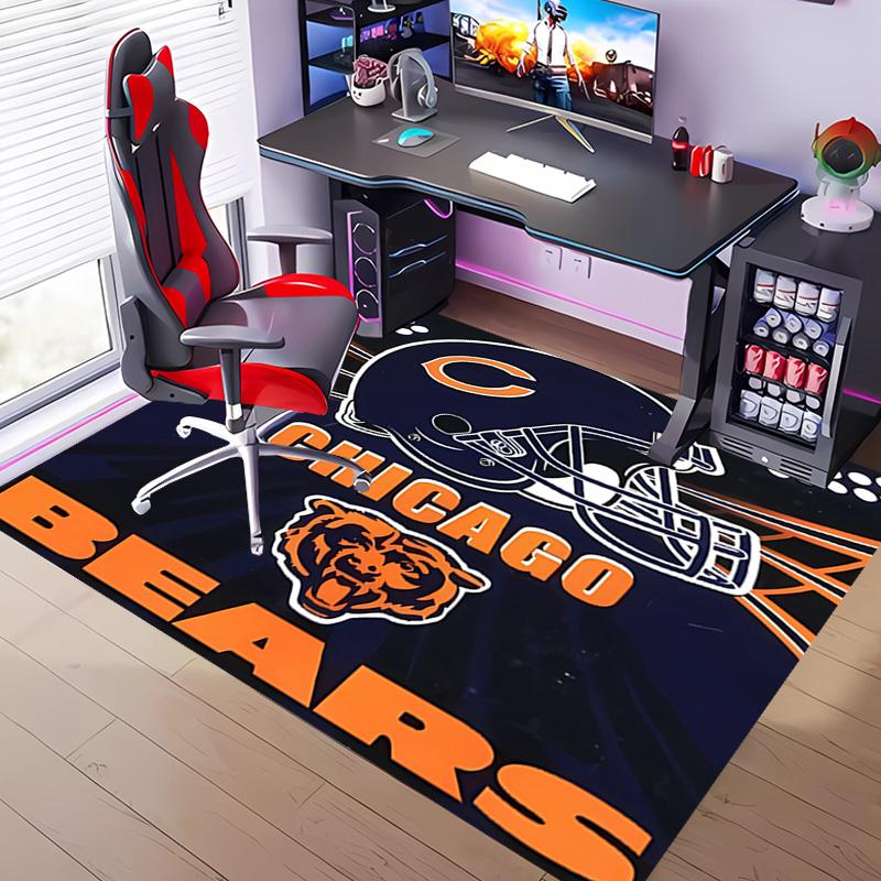 1 шт. Коврик для входа с логотипом Chicago Bears, Нескользящий ковер, Декор для комнаты, Декор для улицы, Кухонный коврик, Коврик для двери - Машинная стирка, Легко чистить
