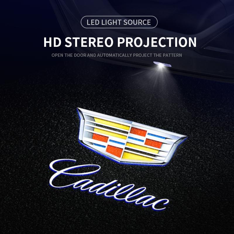 2Pcs Car Door Welcome LED Projector Laser Logo Door Light For Cadillac CT5 CT6 XT4 XT5 XT6 ATS SRX XTS CTS accessories