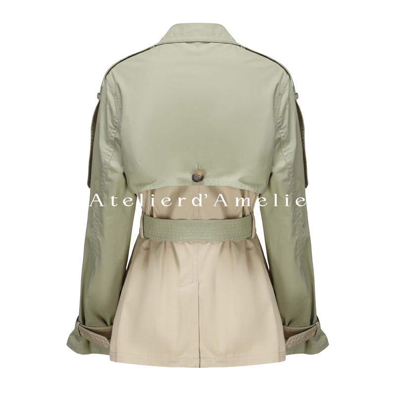 ATELIER D'AMELIE Women's Colorblock Trench Coat