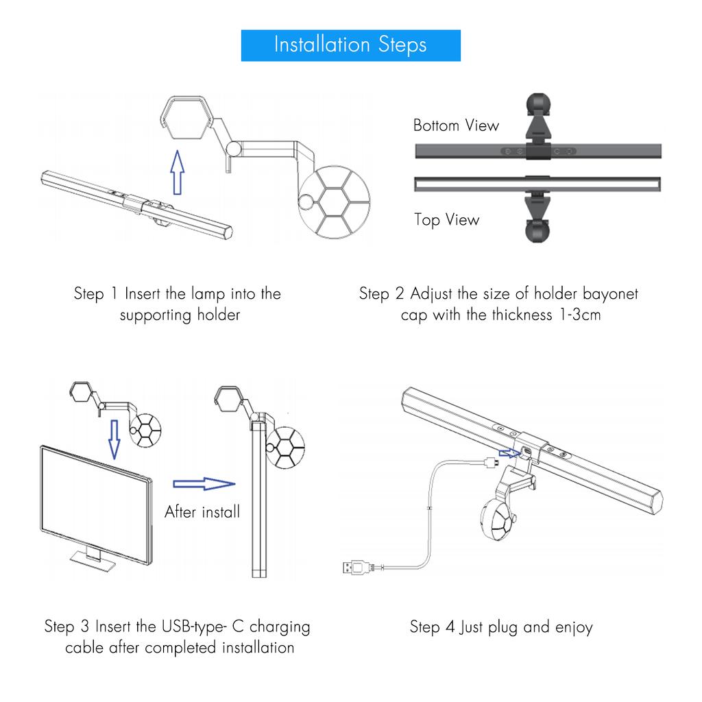 D C5V 84 светодиода Экран монитора Светочувствительное сенсорное управление/10 уровней затемнения