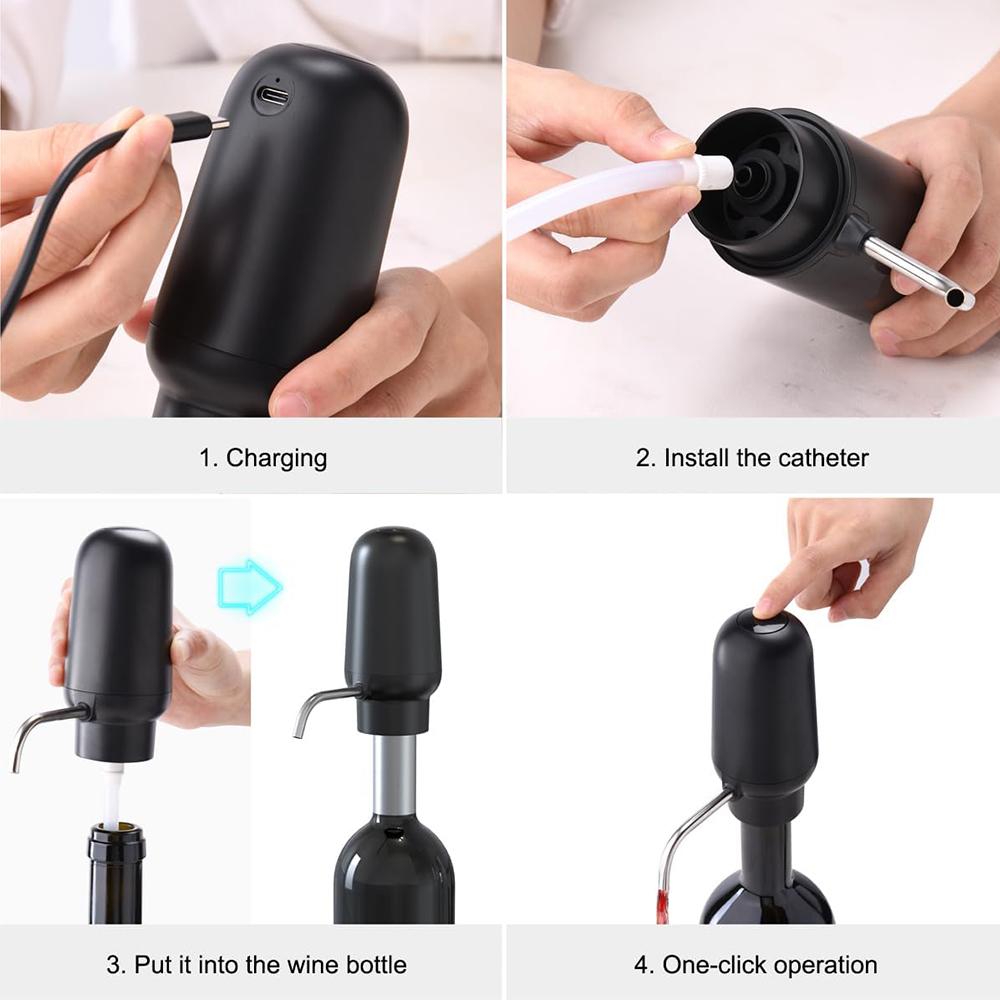 New Electric Wine Pourer With USB Rechargeable Wine Lover Gifts For Women & Men