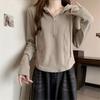 Spring Autumn Solid Color Hooded Long Sleeve Fashion T-Shirts Women High Street Casual Slim Zipper Patchwork Pure Cotton Tops