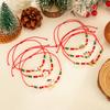 Креативный Рождественский Браслет Снеговик с Оленем INS Полимерная Глина Бусины Регулируемый Плетеный Ручной Ювелирный Изделие для Женщин Девушек Праздничный Подарок Аксессуары