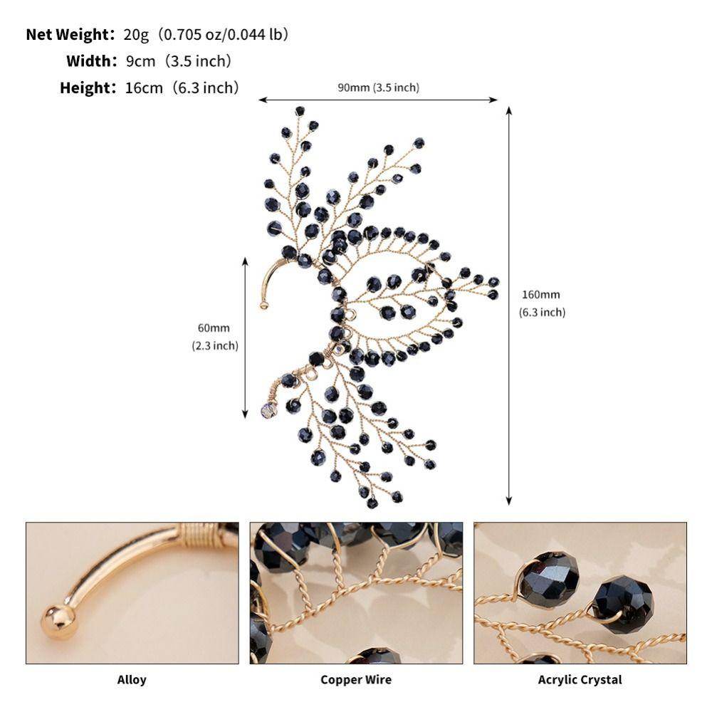 Fairy Pearl Flower Ear Cuffs Chic Rhinestone Ear Clips Fashion Butterfly Elf Ear Cuff Women