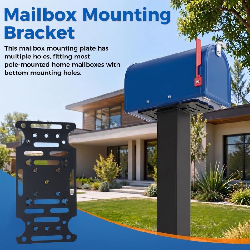 Universal Mailbox Bracket Professional Mailbox Mounting Plate for Most Mailboxes with Mounting Holes at the Bottom