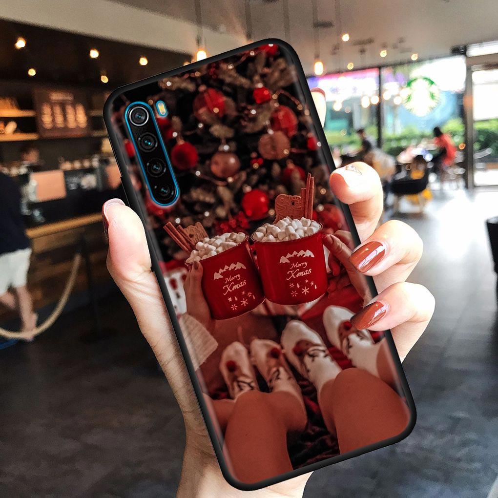 Рождественский чехол для мобильного телефона Санта-Клауса для Redmi Note 10 11 11S 11E 7 8 8T 9 9S 9T Pro Plus 4G 5G черный мягкий чехол Fundas