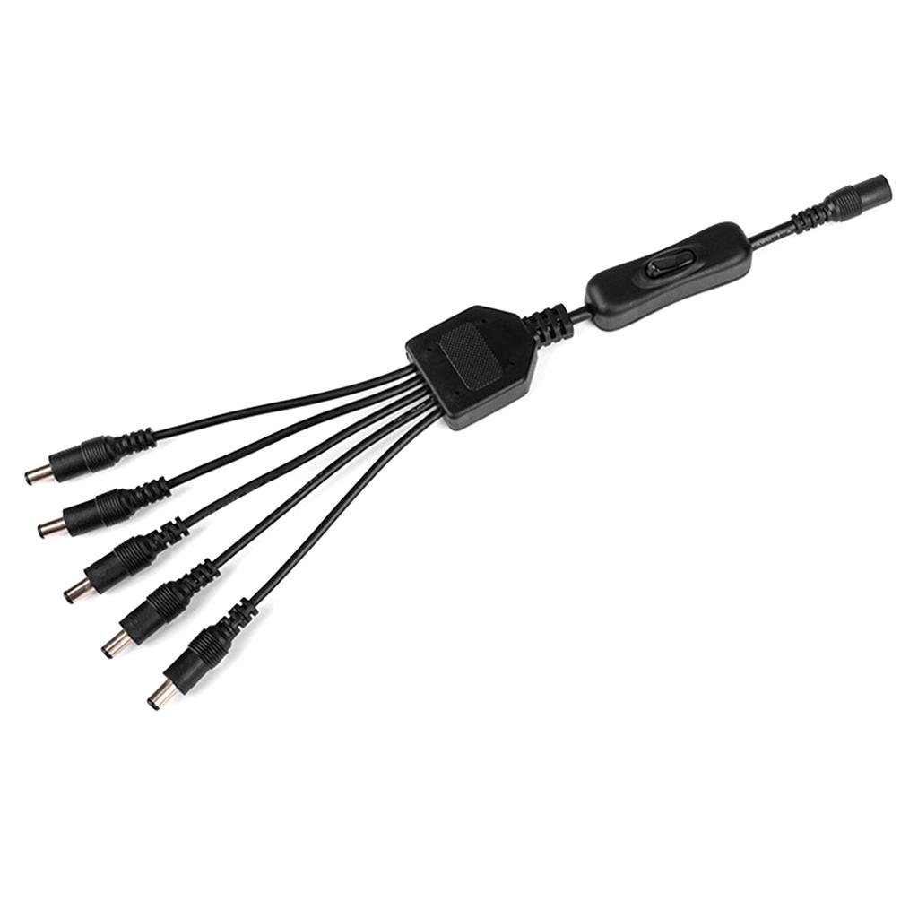 DC5.5x2.1mm 1 Female to 2/3/4/5/6 Male On/off Control Cable DC5521 Y Splitter Adapter Cable для светодиодной камеры безопасности