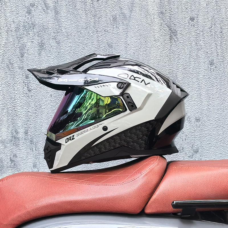 Unisex Motorcycle Rally Helmet with Single Visor for Road and Off-Road Long Distance Travel