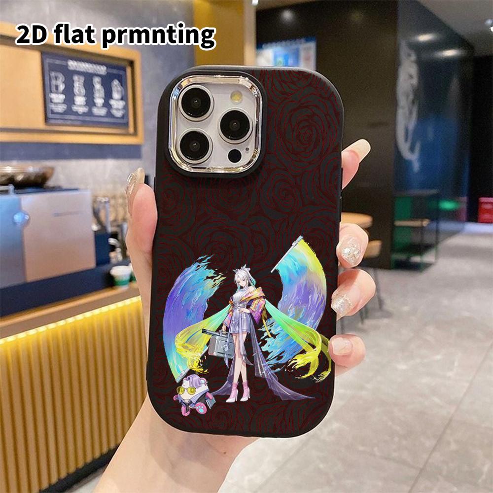 Phone case: 2D flat design suitable for iPhone 18 17 16 15 14 13 Pro protective case, couple style, white-haired girl, Christmas and Halloween gift