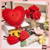 Cartoon Heart Plush Toy Rose Bouquet Plush Lock Heart Desktop Ornament Room Decoration Cute Toy Hug Pillow Girl Gift Collectible