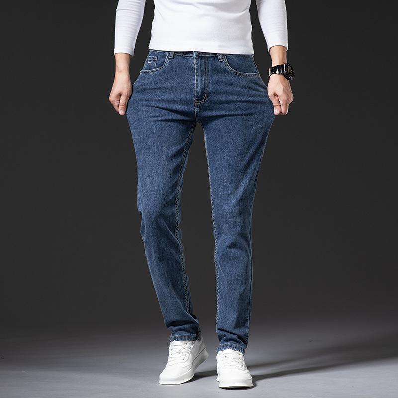 Autumn Men'S Stretch Jeans Thick Loose Small Straight Pants Men'S Versatile Casual Pants