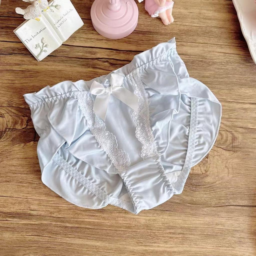 Cute High School Student Preppy Panties with Elegant Girly Underwear [EasyTalk] Bowknot, Lace, Style, Seamless, Skin-Friendly Panties, Fluffy,