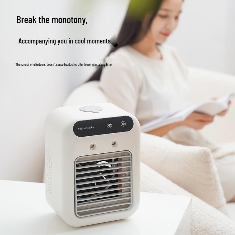 Mini Desktop Cooling Fan: Mobile Air Conditioner for Dorms - Compact Cold Air Fan for Students