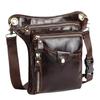 Meigardass Leg Genuine Bag for Outdoor and Men's Bag, Leather, Multifunctional, Thigh/Hip Motorcycles, Use, Waterproof, Abrasion-Resistant (Brown