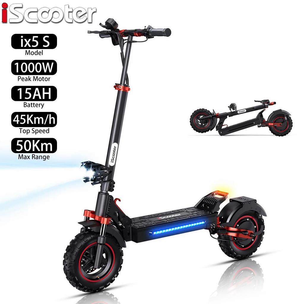 Электросамокат Взрослый iScooter ix5S 11" Мотор 1000W Электросамокат Складной Максимальная скорость 45 км/ч 48V 15AH Запас хода 45 км Нагрузка 150 кг