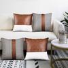 Modern Minimalist Style Leather Cotton Canvas Stitching Pillow B&B Hotel Sofa Home Decoration Cushion