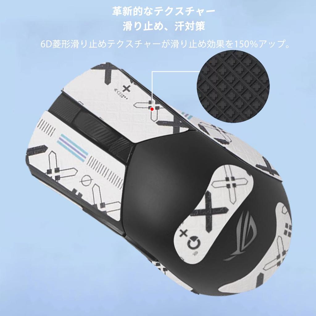 NOUKAJU Mouse Grip Tape for ASUS ROG Gladius III Wireless Gaming Mouse. Ultra-thin, highly absorbent, anti-slip tape for the ROG Gladius III gaming
