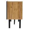 Sideboard 2 Türen, 2 Schubladen, Moderne Kommode TV-Schrank Stauraum, Buffetschrank Anrichte Esszimmer, Wohnzimmer, Schlafzimmer, Eiche & Schwarz