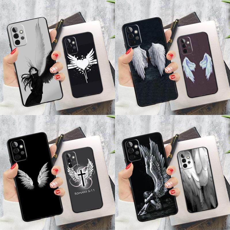 Чехол для телефона 'Крылья Ангела Сердце' для Samsung Galaxy A54 A34 A14 A55 A35 A25 A15 A52 A32 A12 A51 A71 A13 A33 A53