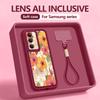 Чехол с ручным ремешком и ярким цветочным узором для Samsung S26 S25 Ultra S24 FE S23 Plus S22 S21 A15 A16 A17 A35 A36 A37 A54 A55 A56 A57 5G Защитный бампер