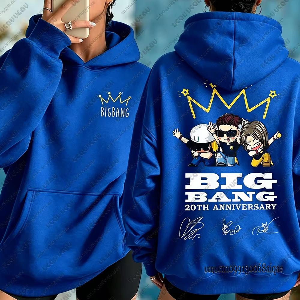 Korean Kpop Big Bang World Concert Tour Hoodies For Women Big Bang 20th Anniversary Sweatshirts Hoodies Fashion Oversized Unisex Streetwear Trendy