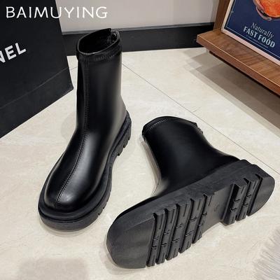 Ботильоны женские на платформе кожаные туфли на среднем каблуке в стиле ретро 2025 года, модные дизайнерские классические готические зимние новые мотоциклетные ботинки Botas De Mujer