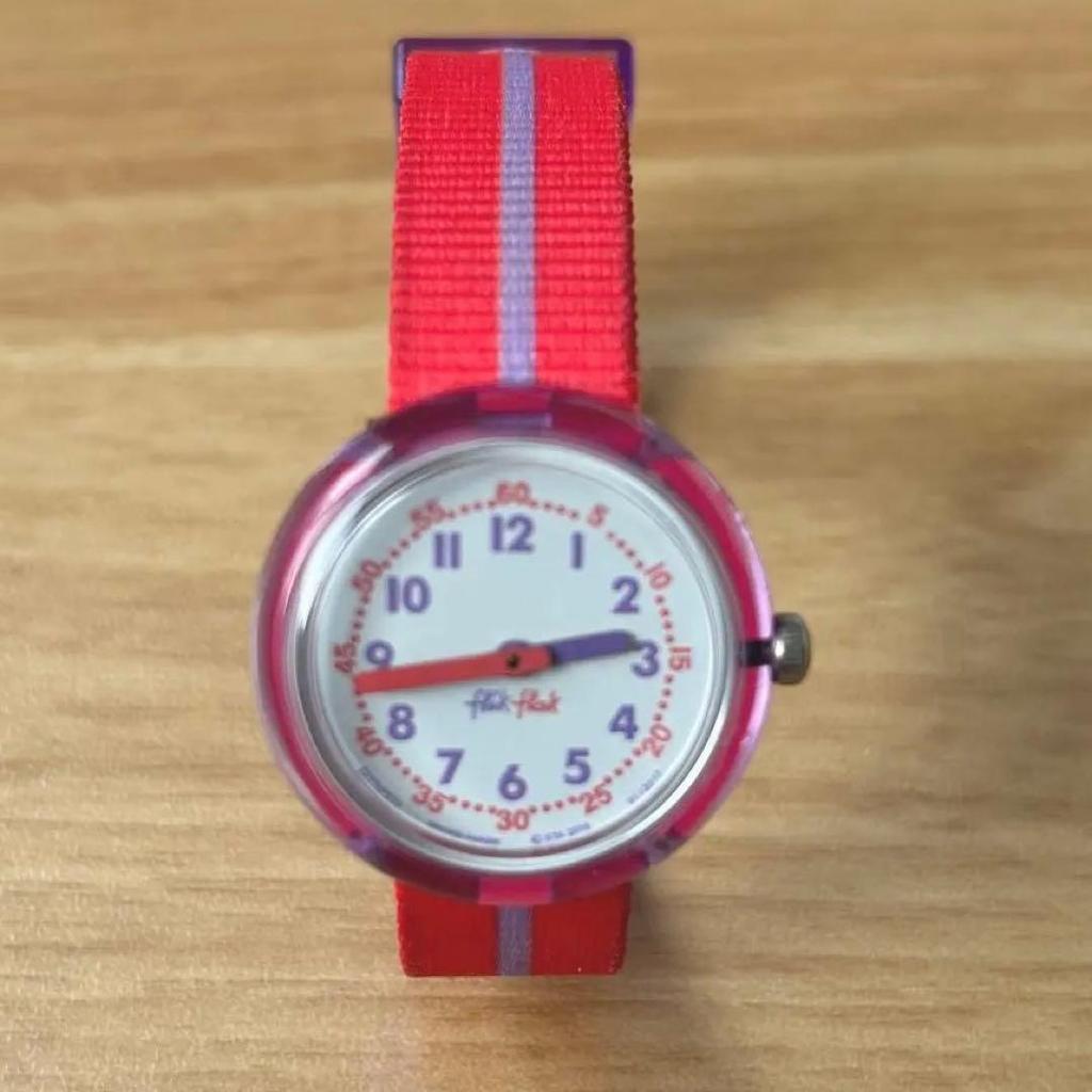 Used Flik Flak Excellent Condition Purple Kids Analog Watch Swiss Made