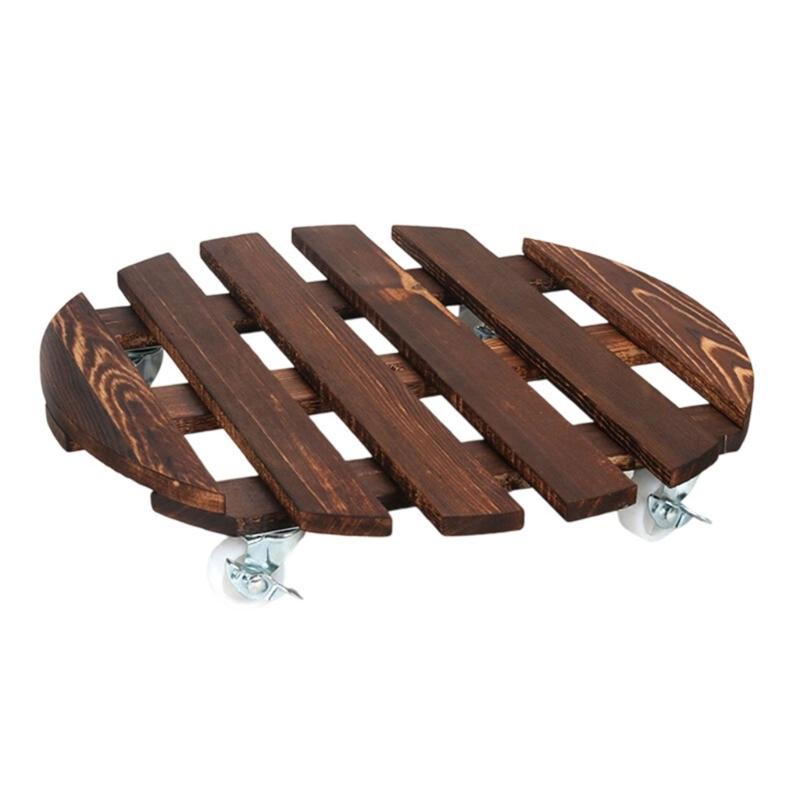 Multiple Use Outdoor Wood Planter Base Swivel Wheel Design Weatherproof Construction For Effortlessly Plant Movements
