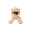 3 in 1 Plush Scarf Hat Gloves Thickened Fleece Scarves Hat Cute Bear Ear Plush Beanie  Girl