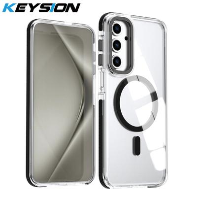 KEYSION HD Прозрачный Магнитный Чехол для MagSafe для Samsung A17 A37 A57 5G Прозрачный Ударопрочный Чехол для Телефона для Galaxy A57 A37 A17 4G