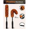 YeewayVeh 7PCS Motorcycle Cleaning Kit, 2-Size Bendable Wheel Brush, Tire And Chain Brush, Detailing Brush, Microfiber Towel And Car Wash Mitt For