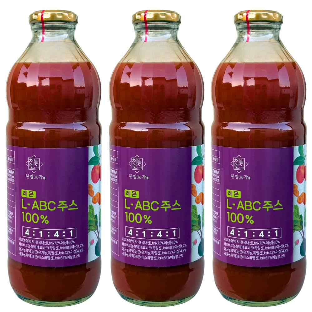 Cheonbo Bio Lemon ABC Juice L-ABC Juice 3000ml Lemon Juice ABC Juice Super Detox Juice Apple Carrot Red Beet Lemon 3 pcs 1L | 3 pcs 1L