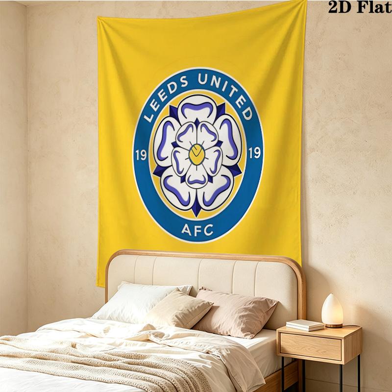 Leeds Football Club Wall Tapestry Aesthetic Wall Hanging Printed Fabric Blanket Decorative Tapestries For Bedroom Living Room Home Decor