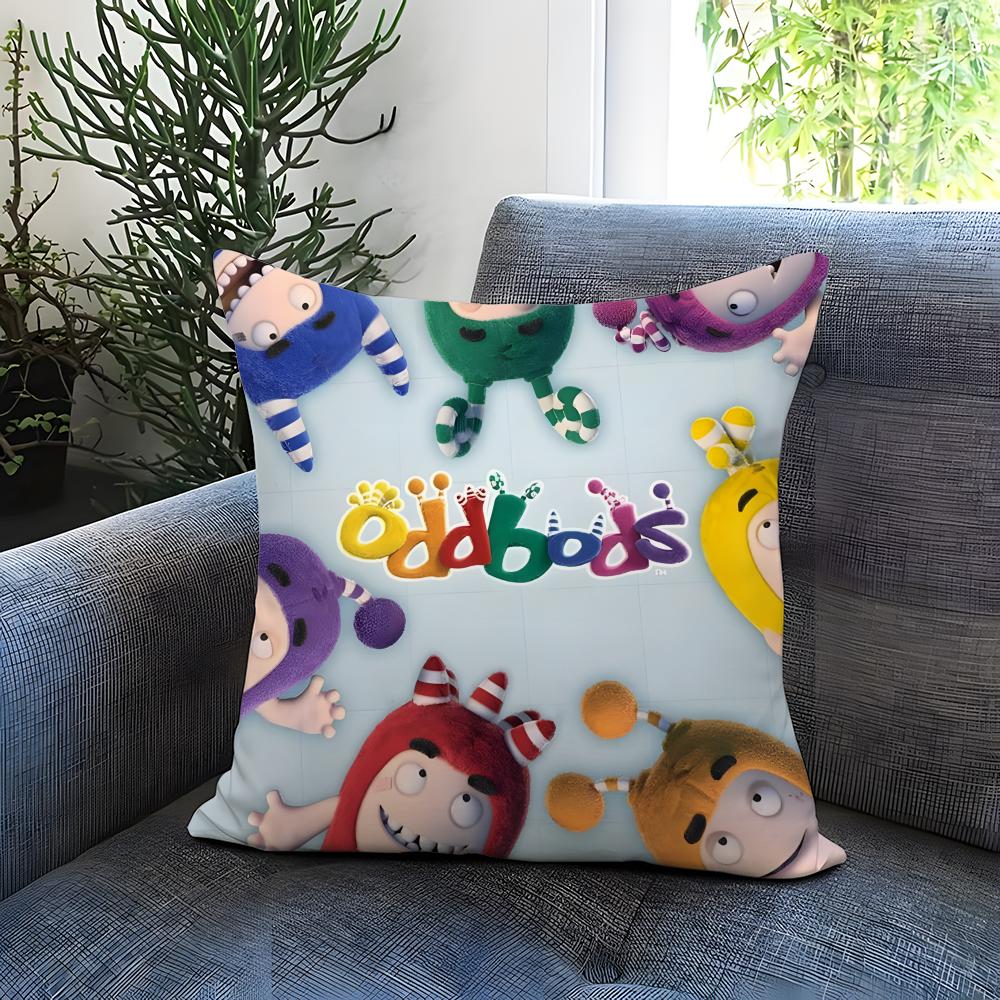 Мультяшная наволочка Oddbods, удобная, двусторонняя, идеальна для автомобиля, дивана, спальни и многого другого