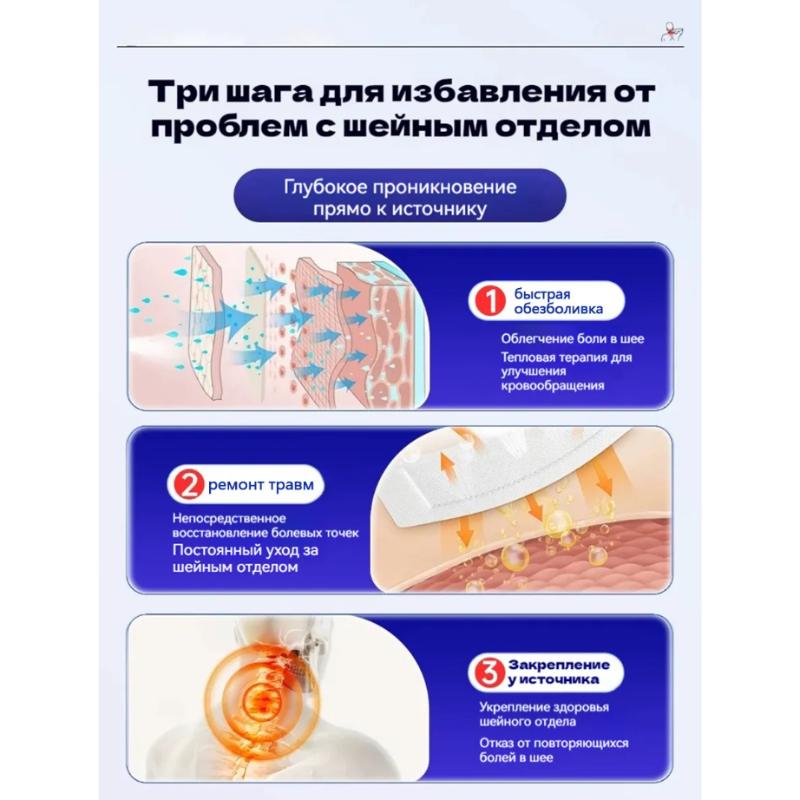 Обезболивающий пластырь при шейном спондилезе, 12 шт.