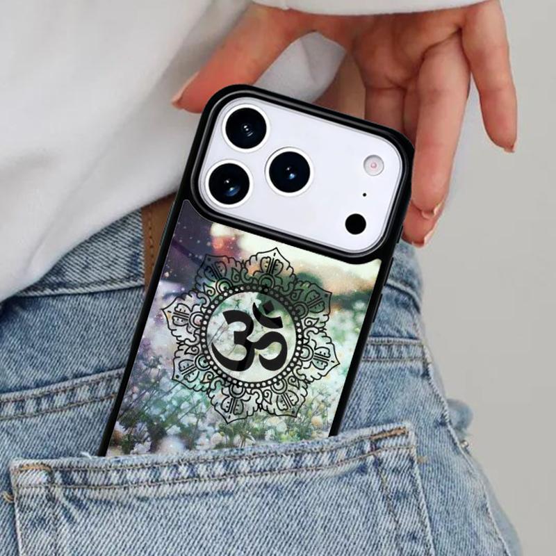Aum om Намасте символ цветочный дзен йога Чехол для телефона для iPhone 16e 15 14 13 12 17 Pro Max Plus Air 17pro Чехол Coque