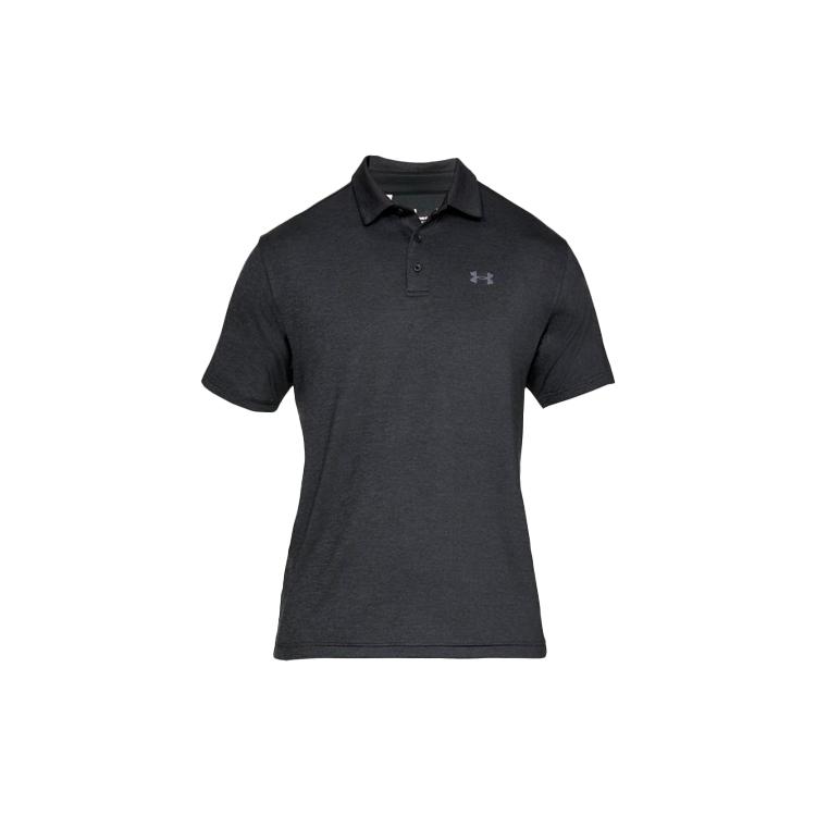 Under Armour Мужские рубашки-поло Черный воротник-поло Умеренный прямой крой 1327037-001