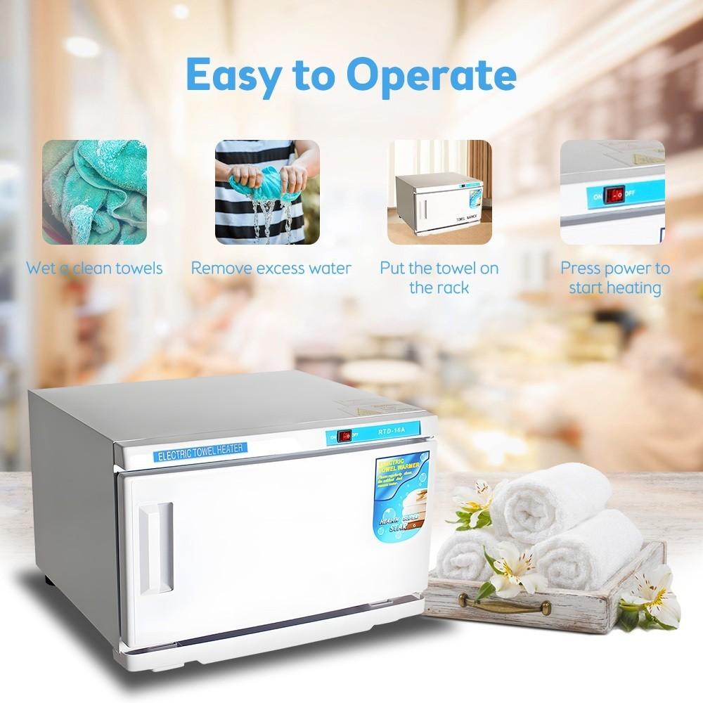 150 Вт 20 л Большая вместимость УФ Подогреватель горячих полотенец Шкаф для лица Спа Волосы Салон красоты Оборудование Быстрый нагрев Подогреватель банных полотенец