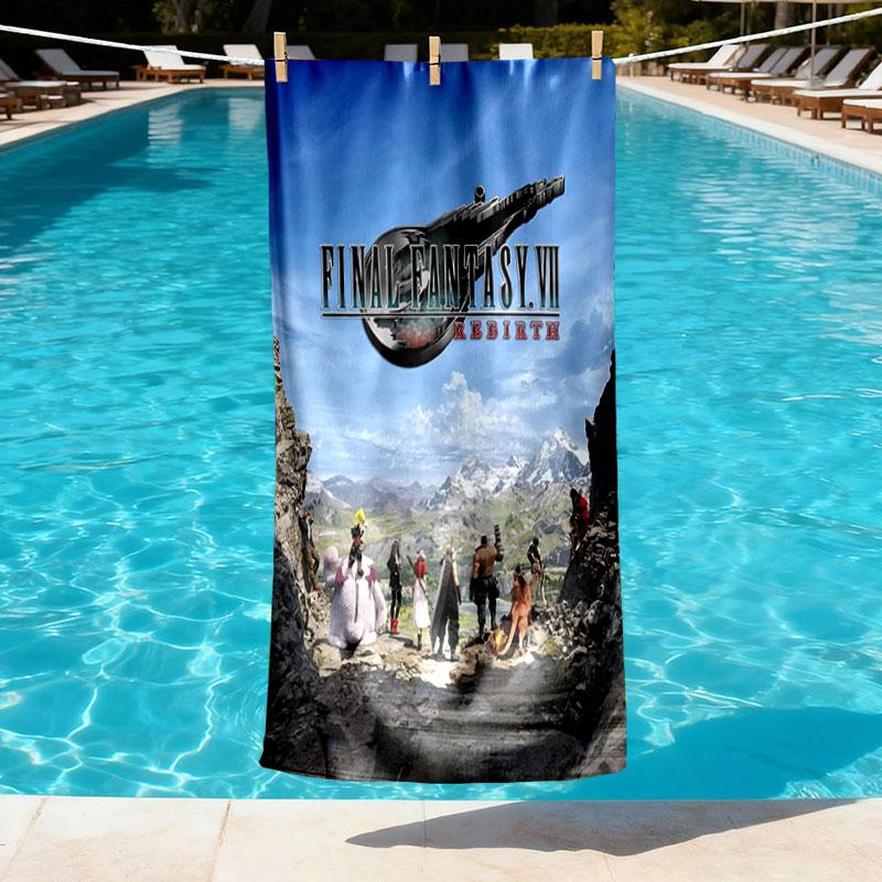Дизайн пляжного полотенца с принтом Final Fantasy, Мягкое, Легкое. для дома, ванной, спа, бассейна, йоги, серфинга, кемпинга, подарок семье, другу