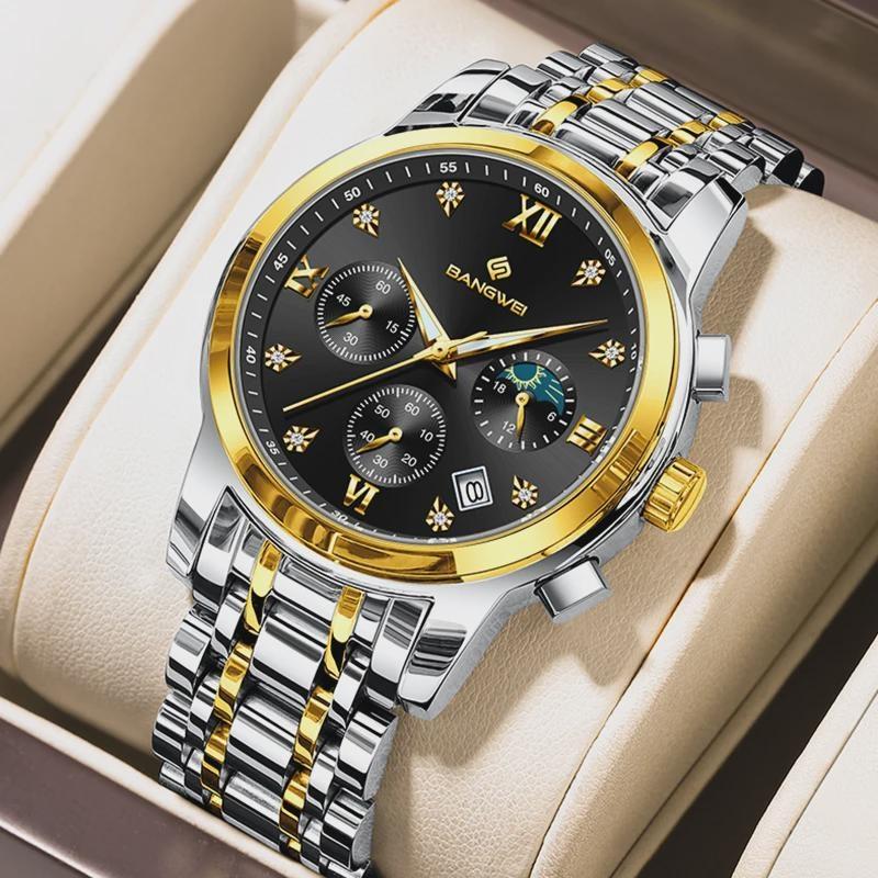 New Gold Diamond Watches for Women Fashion Stainless Steel Waterproof Luminous Quartz Ladies Wristwatch Gift
