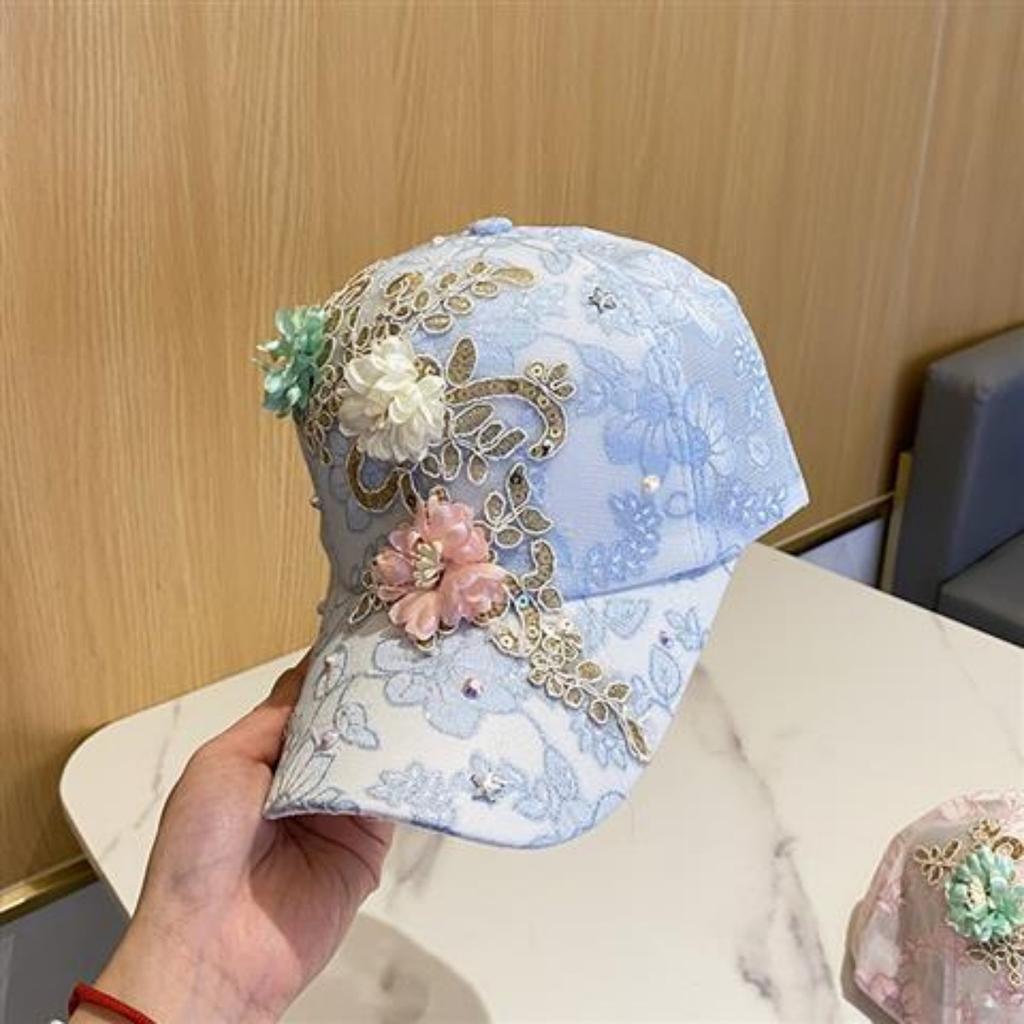 Lace Hat Women's Embroidery Applique Cap Summer Korean Version Sun Visor Baseball Cap