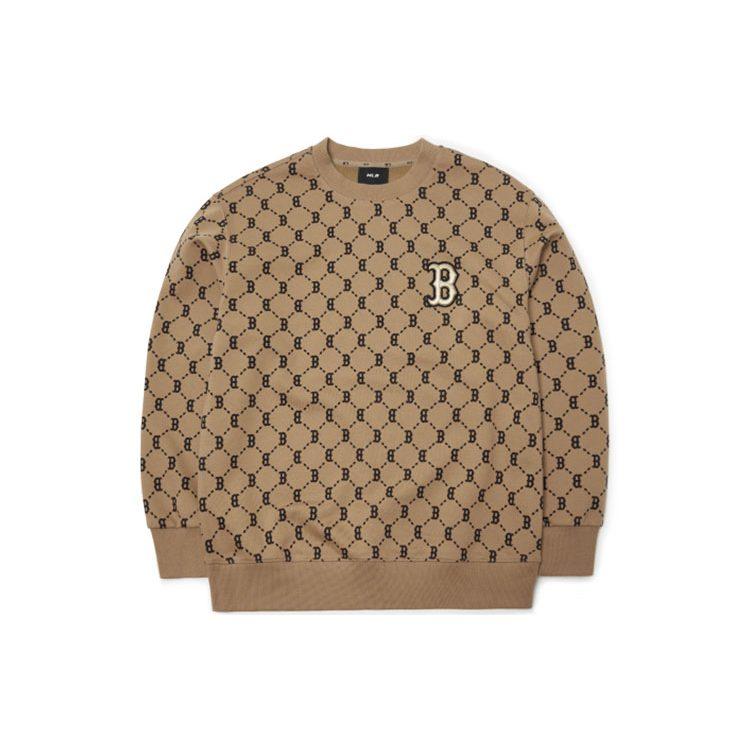 MLB Old Flower Sweatshirts Unisex Brown Crew Neck Moderate Regular 3AMTM0314-43BGD