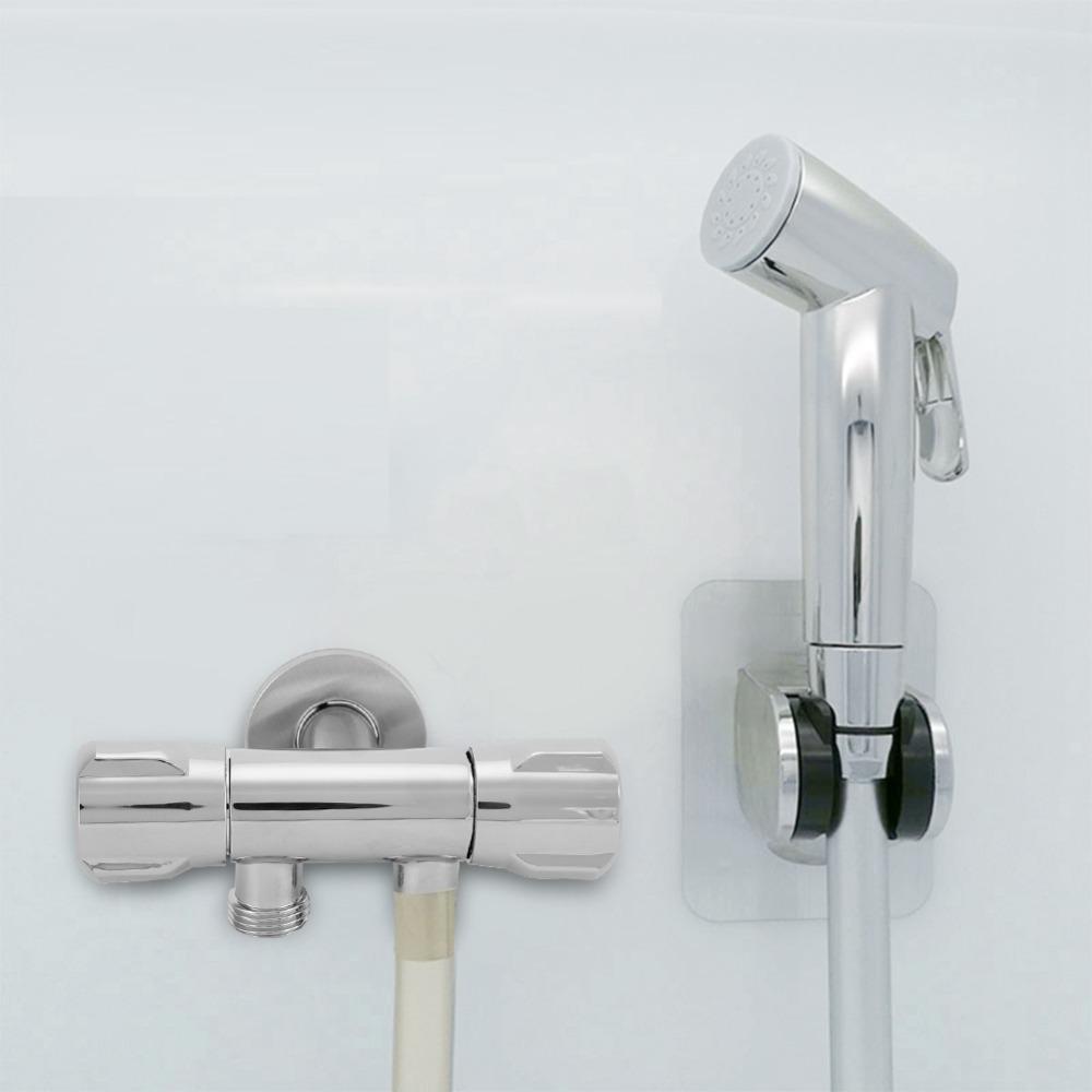 G1/2 Thread Angle Stop Valve Silver Double Outlet Shut Off Valve Bathroom Fixtures