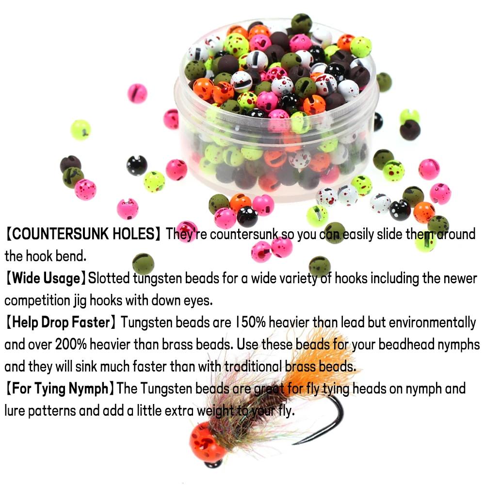 20 шт. металлических прорезных вольфрамовых бусин с точечными глазами для ловли нахлыстом, вольфрамовая головка бусины для джиг-головки, материал для вязания мушек