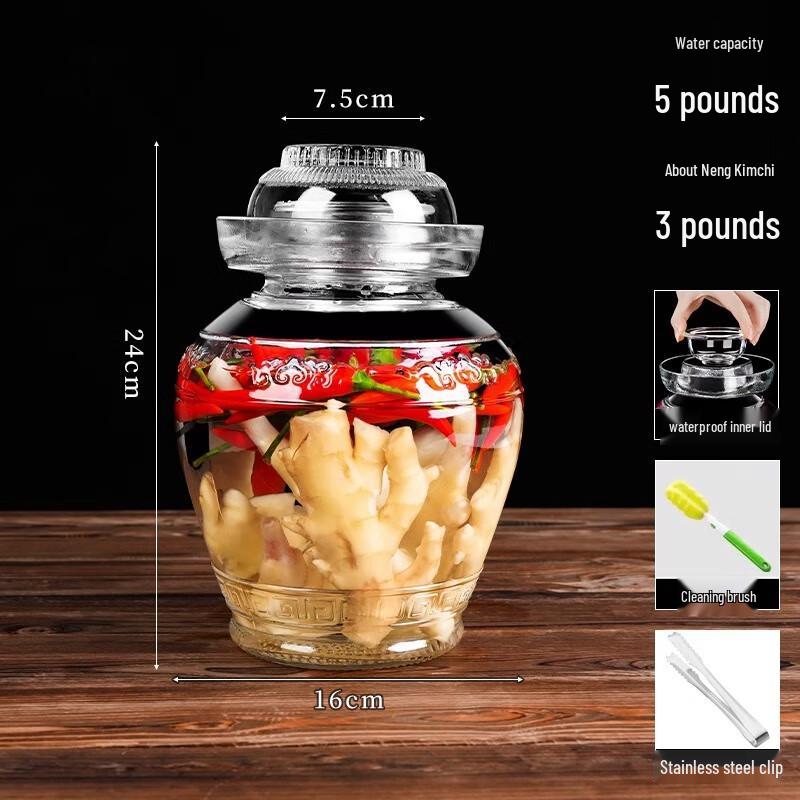 Lead-Free Glass Kimchi Pickling Jar