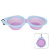 Portable Pet Folding Bowl Food Grade Multipurpose Pet Food Water Feeding Tray with Carabiner Double Bowl Puppy Food Container