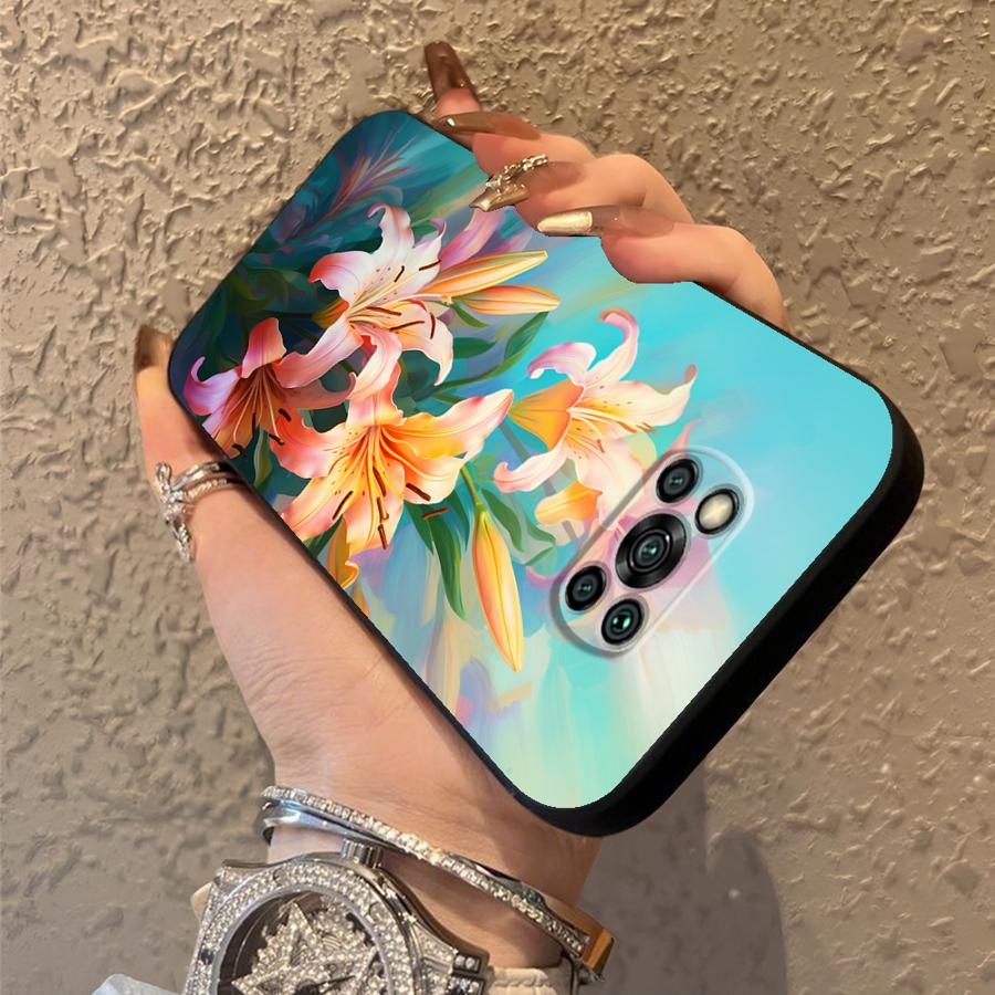 Простой чехол-футляр с цветком для телефона Xiaomi Poco F8 X3 X4 X5 X7 Pro C50 C61 C71 C75 M3 M4 M7 F3 M5 F1